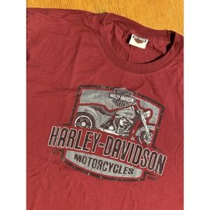 Harley-Davidson T-Shirt XL Victorville‎ CA Maroon Bike Graphic 2016 USA Dealer
